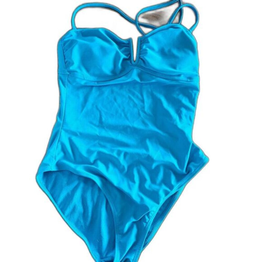 Old Navy Turquoise Blue One Piece Swimsuit Women Medium Aqua Bathing Suit Medium
